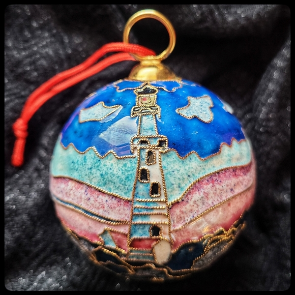 Boston Head Light Cloissoine Ornament - Picture 1 of 16